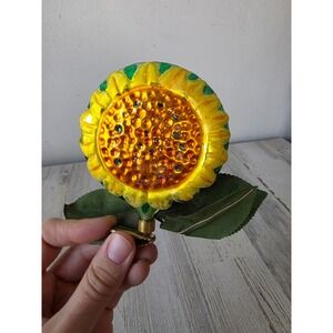 Vintage radko sunflower clip glass ornament flower Xmas tree unique